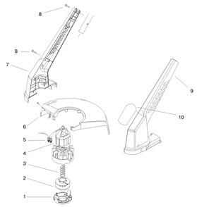 Motor And Housing Assembly Diagram and Parts List for 51309 (89000001 - 89999999)(1998) Lawn Boy Trimmer